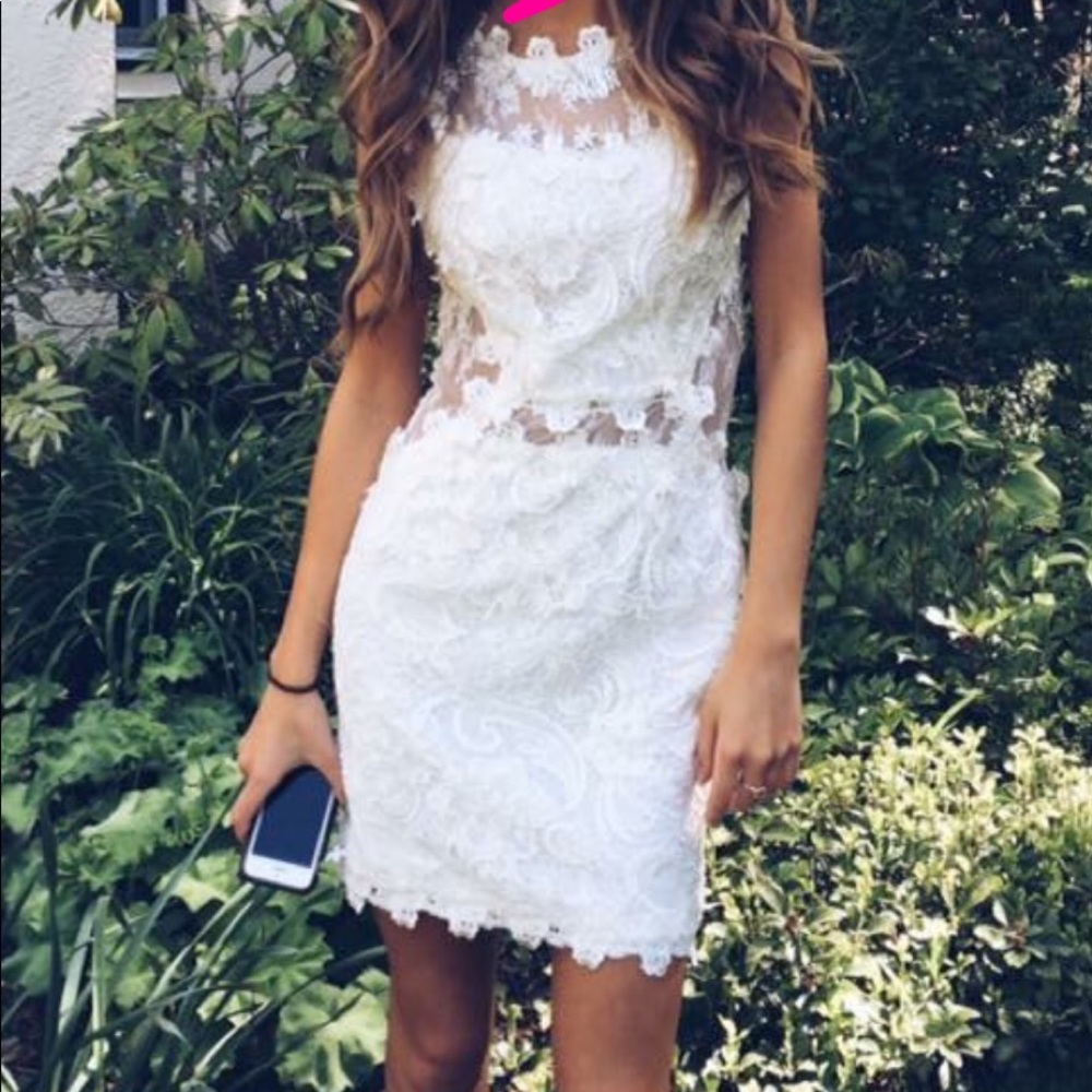 White lacy shirt Prom dress.
